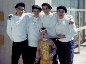 My family (my Dad's taking the picture) as we head to Canal Street for the Mardi Gras parades.  I didn't get to wear a beret.