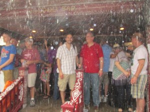 A hard rain on Friday pushed crowds under cover. Saturday and Sunday also had rained out venues at times.  